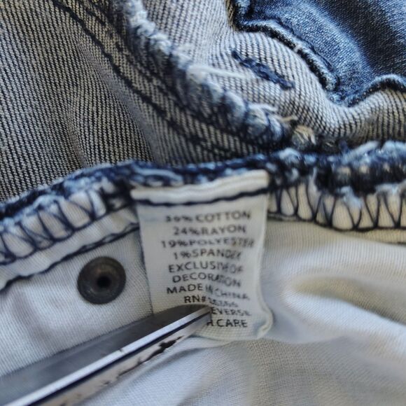 Artisan NY Sequin Distressed High Rise Sz 8 Women's Stretch Medium Wash Jeans - Picture 5 of 5